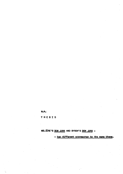 T H E S I S MDLlfeHE`S DOM JUAN AND BYroN`S DON JUAN :