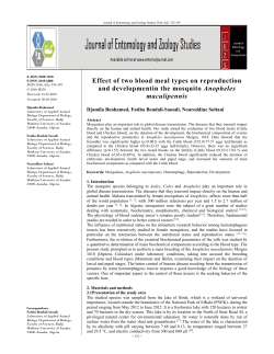 Effect of two blood meal types on reproduction and developmentin