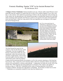 Forensic Sleuthing: Equine &ldquo;CSI&rdquo; in An Ancient Roman Fort
