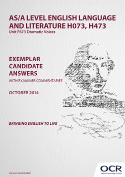Dramatic voices - Exemplar candidate answers