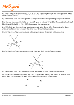 Q1. Draw a figure to show lines p, q, r, s, t, l, m, n passing