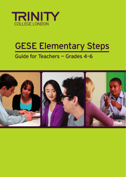 GESE Guide for Teachers - Trinity College London