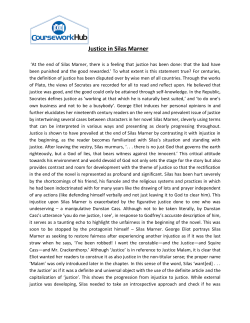 Justice in Silas Marner