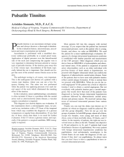 Pulsatile Tinnitus - The International Tinnitus Journal.