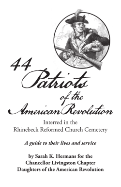 44 Patriots Booklet - Chancellor Livingston Chapter Daughters of the