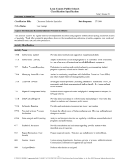 Leon County Public Schools Classification Specification