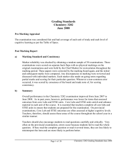Grading Standards Chemistry 3202 June 2008