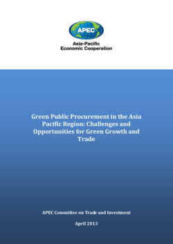Green Public Procurement in the Asia Pacific Region