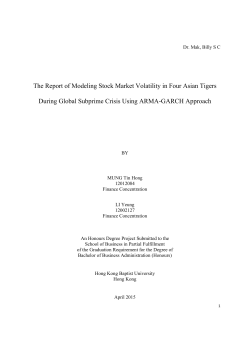 The Report of Modeling Stock Market Volatility in Four Asian Tigers