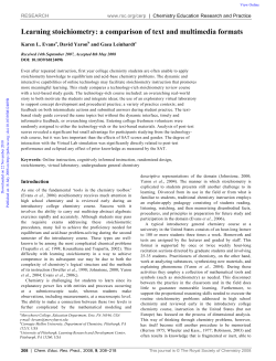 Learning stoichiometry: a comparison of text and multimedia formats