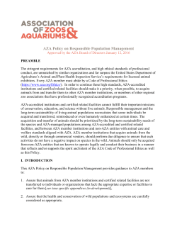 AZA Policy on Responsible Population Management