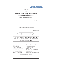 Brief for Fashion Law Institute Et. Al. in Support of Respondents