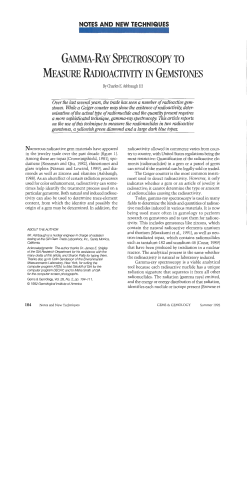 Gamma-Ray Spectroscopy to Measure Radioactivity Gemstones