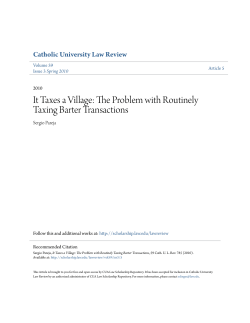 It Taxes a Village: The Problem with Routinely Taxing Barter