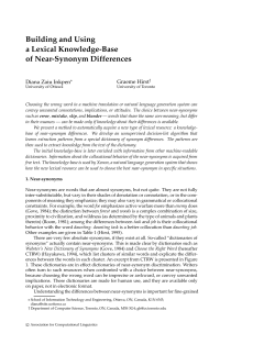 Building and Using a Lexical Knowledge-Base of Near