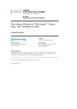 Journal of the Short Story in English, 49 | 2009