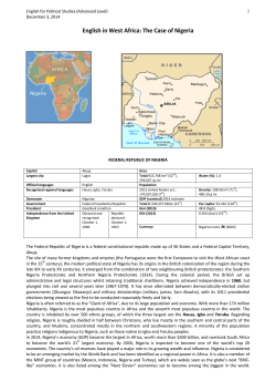 English in West Africa: The Case of Nigeria - Progetto e