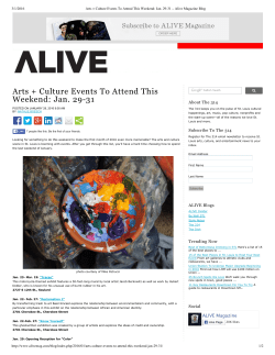 Arts + Culture Events To Attend This Weekend