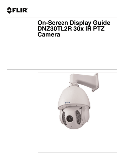 DNZ30TL2R 30x IR PTZ Camera On-Screen Display