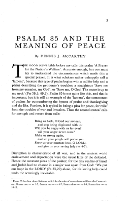 Psalm 85 and the Meaning of Peace