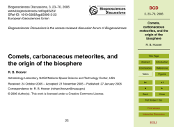 Comets, carbonaceous meteorites, and the origin of the biosphere