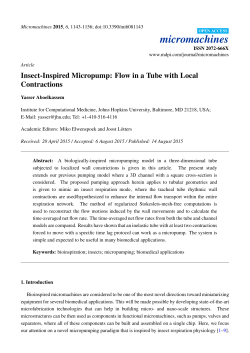 Insect-Inspired Micropump: Flow in a Tube with Local Contractions
