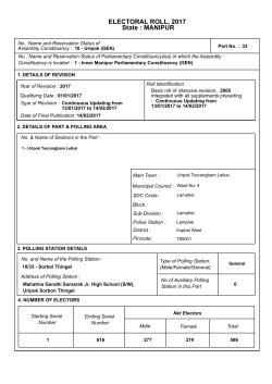 ELECTORAL ROLL, 2017 State : MANIPUR