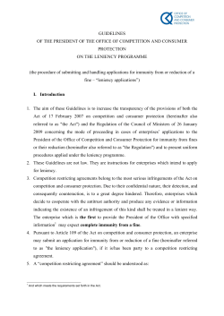 GUIDELINES OF THE PRESIDENT OF THE OFFICE OF