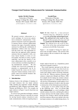 Unsupervised Sentence Enhancement for Automatic Summarization
