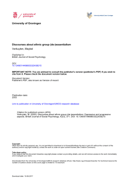 Discourses about ethnic group (de-)essentialism Verkuyten