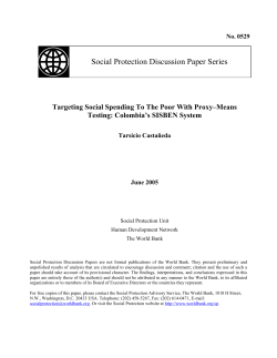 Targeting Social Spending To The Poor With Proxy&ndash;Means Testing