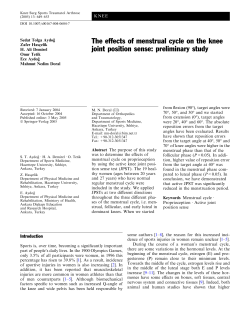 The effects of menstrual cycle on the knee joint position sense