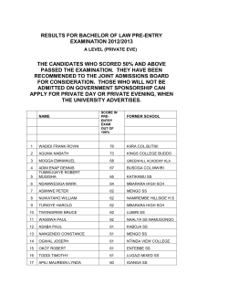 Makerere University Law Pre-Entry Exam 2012