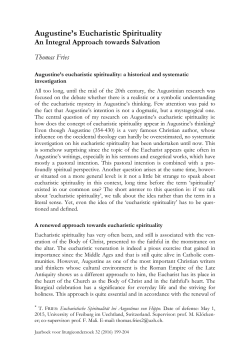 Augustine`s Eucharistic Spirituality