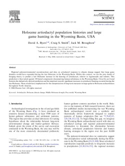 Holocene artiodactyl population histories and