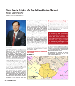 Cinco Ranch: Origins of a Top Selling Master