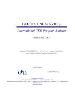 International GED Program Bulletin