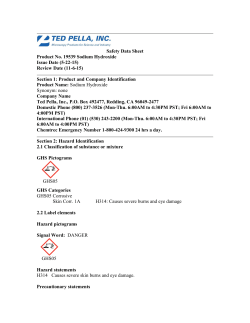 Safety Data Sheet Product No. 19539 Sodium Hydroxide Issue Date