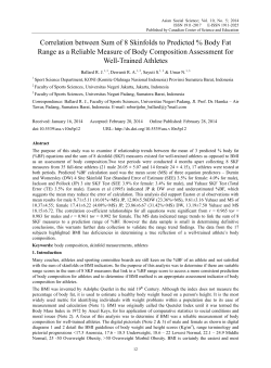 Correlation between Sum of 8 Skinfolds to Predicted% Body Fat