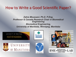 How to Write a Good Scientific Paper?
