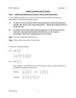 Addition and Subtraction of Fractions