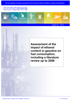 Assessment of the impact of ethanol content in gasoline on fuel