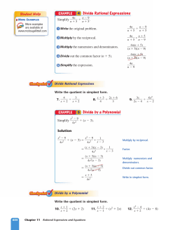 4 Divide Rational Expressions 5 Divide by a Polynomial