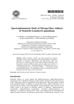Spectrophotometric Study of Nitrogen Base Adducts of
