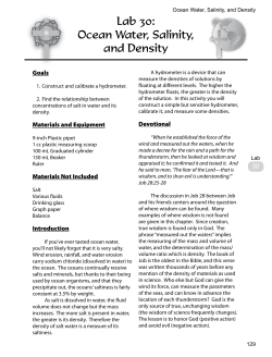 Lab 30: Ocean Water, Salinity, and Density