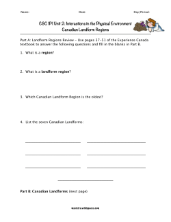 1P Canadian Landforms - Ms Vieira