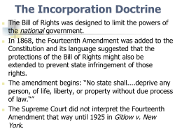 The Incorporation Doctrine