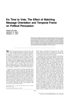 The Effect of Matching Message Orientation and Temporal Frame on