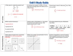 RP1: Unit Rates 1) What value for x makes the proportion true? 1 8