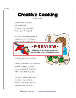 Creative Cooking - Super Teacher Worksheets